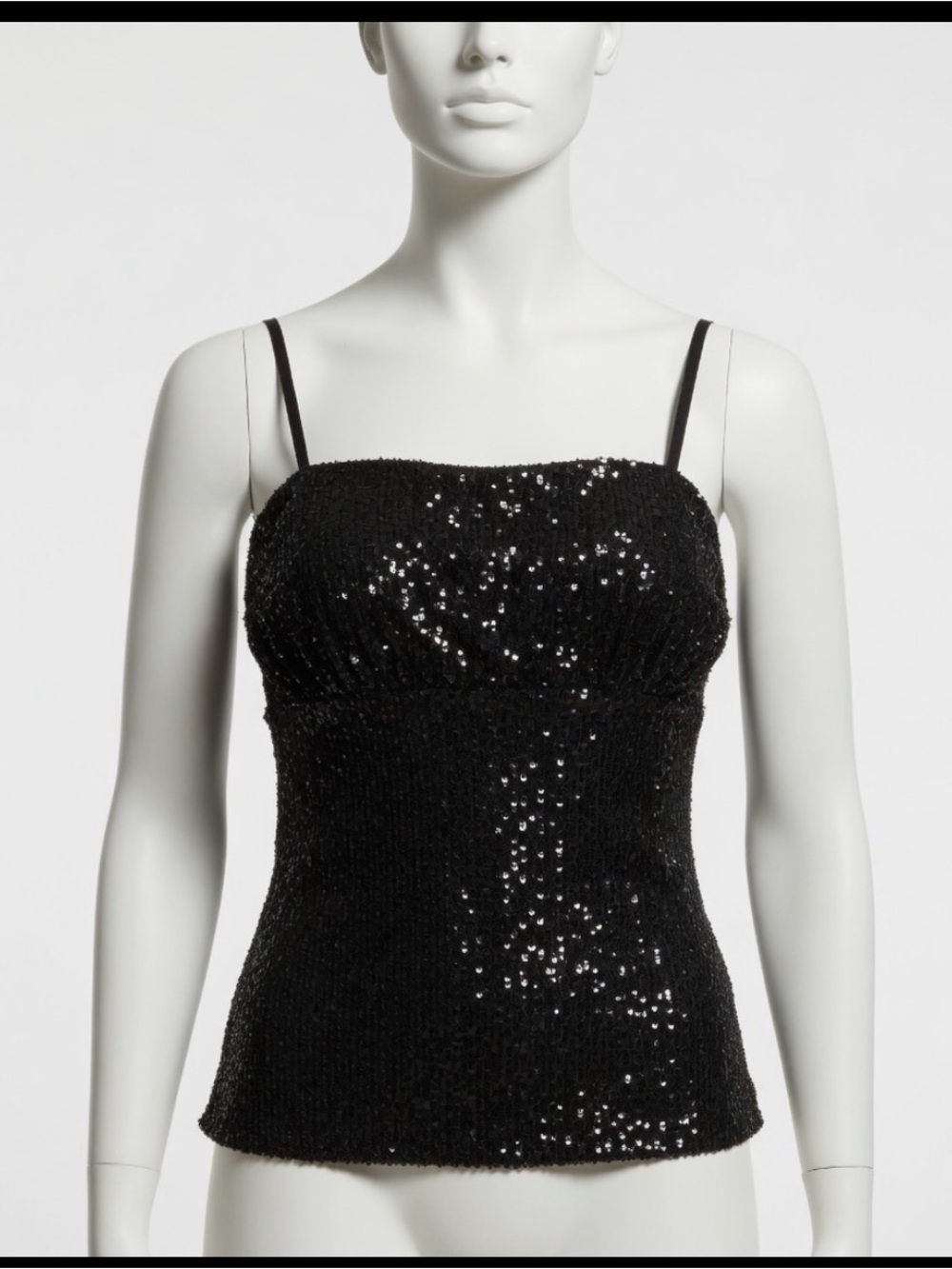 No Boundaries Black Sequin Trim Tank Top